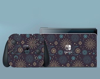Gold Switch 2 Skin Space Switch Oled Skin Moon Switch OLED Skin Nature Skin Blue Sun Decal for Console Dock Controller Joycon Joy Con Skin