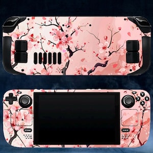 Sakura Design Steam Deck Skin, Blommig Steam Deck Konsoldekal Wrap Anpassad Spelkonsol Vinyl Steam Deck Rosa Blommiga Skins Vinylklistermärke