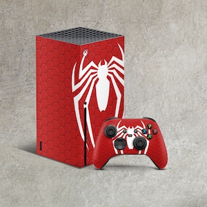 Araignée blanche Skin pour Xbox Series X Skin en vinyle pour Xbox Series S Skin pour Xbox One X Skin pour Xbox One S Sticker pour console de gamer Skin pour manette