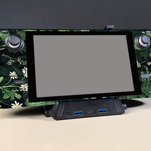 Green Leaves Design Steam Deck Skin, Floral Steam Deck Console Decal Wrap Custom Game Console Vinyl Steam Deck Valve Skins Vinyl Sticker