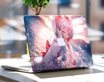 Anime Girl MacBook Skin Japon MacBook Pro 14 16 MacBook Air Skin MacBook Pro 13 Skin MacBook Pro 15 Décalque MacBook Sticker Bleu Macbook 12