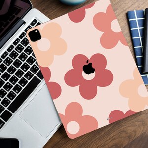 Pink Floral New iPad Pro 12. Pastel Flowers Sticker iPad mini Solid Beige Color decal iPad 9 Skin New iPad 9.7 Colorful iPad Air 4 decals