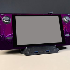 Purple Custom Design Steam Deck Skin,Protective Steam Deck Oled Console Wrap Custom Game Console Vinyl Steam Deck Valve Skins Vinyl Sticker