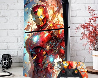 PS4 skin Roboter ps4 pro slim fat vinyl Anime Playstation Konsole Controller Man PS5 Digital Dualshock Iron Man PS Skin Cartoon