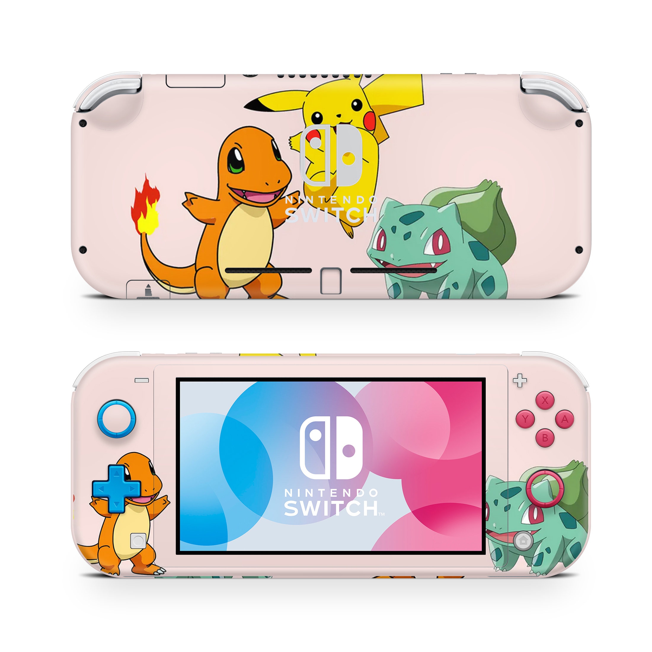 Beige Nintendo Switch Lite Skin Cartoon Decal for Game Console