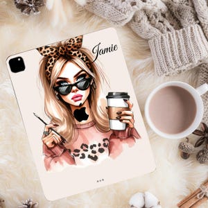 Girl Pattern iPad Skin Beige iPad Pro 10.2 Decal iPad Air 4 Air 3 Skin Pastel Marble iPad Pro 11 Sticker iPad Pro 12.9 New iPad Pro skin
