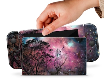 Galaxy Switch Skin Nebula OLED Skin Tree Switch Skin Sky Sticker Nintendo Decal for Console Dock Controller Joycon Joy Con Skin Nature