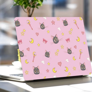 Pink Laptop Skin Sticker Cat Notebook Vinyl Name Decal Dell Hp Lenovo Asus Chromebook Acer Laptop Decal Cover Skin For Any Laptop Sticker
