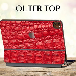 Rote Reptilhaut Textur 3M Vinyl Skin für das Apple Magic Keyboard und Apple Smart Keyboard Folio für iPad Pro und iPad Air