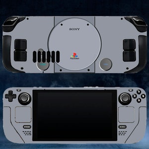 PS1 Inspired Steam Deck Oled Skin, Classic Retro Gaming Grey SteamDeck Decal Wrap, New Valve Game Console Premium Skin Cover, 3M Vinyl