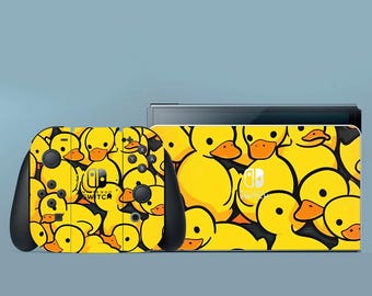 Yellow Cute Switch Skin Ducks Switch Skin Color Switch OLED Skin Animal Decal for Console Dock Controller Joycon Joy Con Skin New