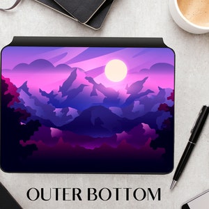 Mountains Skin Magic Keyboard Skin Parple Vinyl Decal for Apple Magic Keyboard Skin Gradient Lanscape Ipad Pro 12.9&quot; Skin Ipad Pro Skin