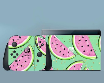 Pink Switch Skin Watermelon Switch Skin Fruit Switch OLED Skin Nature Decal for Console Dock Controller Joycon Joy Con Skin