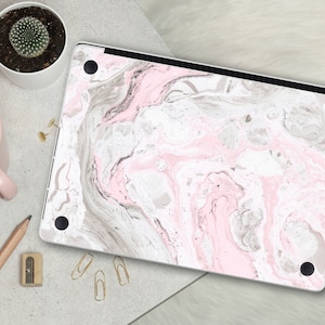 Pink Marble MacBook Skin Vintage Paint skin White Laptop Skin for Macbook Air 11/13 Pro 13/15/16 2008-2023 Pattern MacBook Decal Oil Skin
