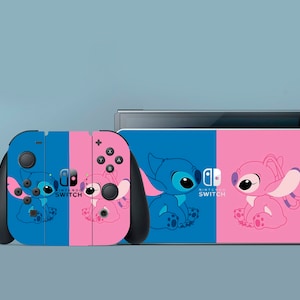 Blauw Roze Leuke Switch Skin Animal Switch Huidskleur Switch Oled-skin Cartoon sticker voor console Dock Controller Joycon Joy Con Skin Nieuw: