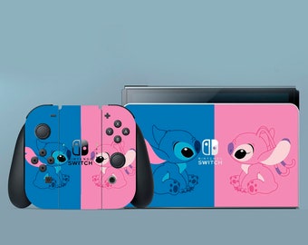 Blue Pink Cute Switch Skin Animal Switch Skin Color Switch OLED Skin Cartoon Decal for Console Dock Controller Joycon Joy Con Skin New