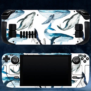 Whales Steam Deck Valve Skins Vinyl Sticker White Design Premium Skin Dolphin Steam Deck Skin Animal Blue Steam Deck Oled Skin