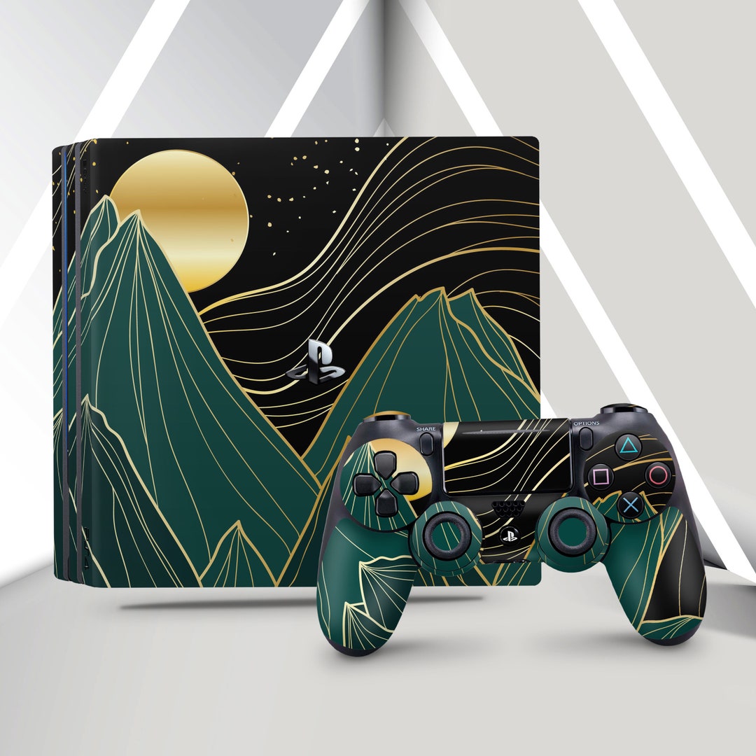 PS5 Skin Mountain PS4 Skin Moon PS5 Slim Skin Green Pattern PS4 Skin ...