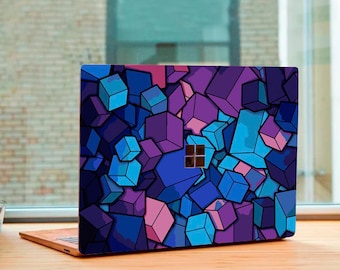 Purple Cubes Surface Pro X 7 6 5 4 3 Surface Go 2 Decal Sticker Skin Geometric Surface Laptop 1/2 3 Film Cover Decal Cover Skin Universe