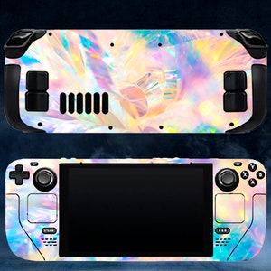 Opal Steam Deck Oled Valve Skins Vinyl Sticker Pink Marble Crystal Design Premium Skin Watercolor Steam Deck Skin