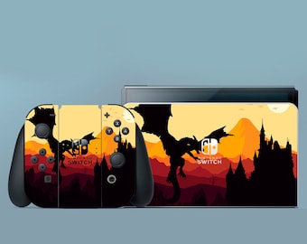 Flying dragon Nintendo Skin Castle Switch 2 Skin Dark Switch Skin Nature Sticker Mountain Switch OLED Skin Dock Controller Joy con Skin