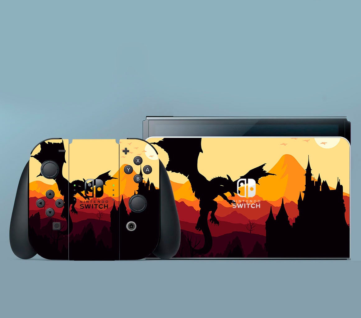 Nintendo Switch カスタマイズ Flying Dragon Nintendo Skin Castle Switch 2 Skin Dark Switch Skin