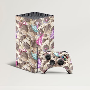 Skin sticker voor meisjes voor Xbox Series X S Bears Console en controller Animal Full Wrap vinyl Lichte psteltextuur Xbox Series One S Skin