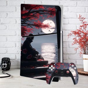 Patrón de piel de PS4 Japón PS4 Pro Slim Fat Vinilo Anime Consola Playstation Controlador Chica PS5 Digital Dualshock Textura de luna PS Skin Dibujos animados