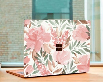 Floral Surface Pro X 7 6 5 4 3 Surface Go 2 Decal Sticker Skin Green Leaves Surface Laptop 1/2 3 Film Cover Decal Sticker Cover Universe