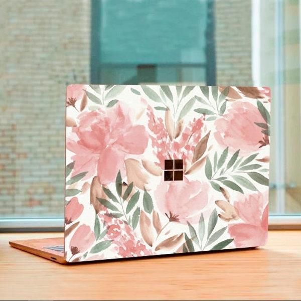 Floral Surface Pro X 7 6 5 4 3 Surface Go 2 Decal Sticker Skin Green Leaves Surface Laptop 1/2 3 Film Cover Decal Sticker Cover Universe