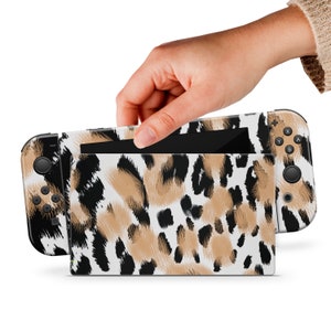 White Switch OLED Skin Frog Switch Skin Black Switch Skin Animal Sticker Leopard Decal Console Dock Controller Joycon Joy Con Skin Stains