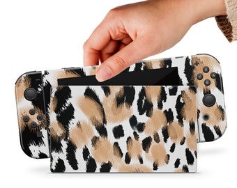 White Switch OLED Skin Frog Switch Skin Black Switch Skin Animal Sticker Leopard Decal Console Dock Controller Joycon Joy Con Skin Stains