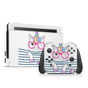 Eenhoorn Nintendo Switch-skin schattig dier Nintendo Switch-console sticker wrap sticker witte Nintendo OLED-skin Cartoon accessoires skin
