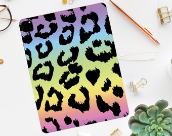 Leopard Pattern 2020 iPad Pro 11/12 Decals iPad air1/2/3 Stickers iPad mini Skins Vinyl for Apple iPad Pro Air Rainbow Colors iPad 2021 Skin