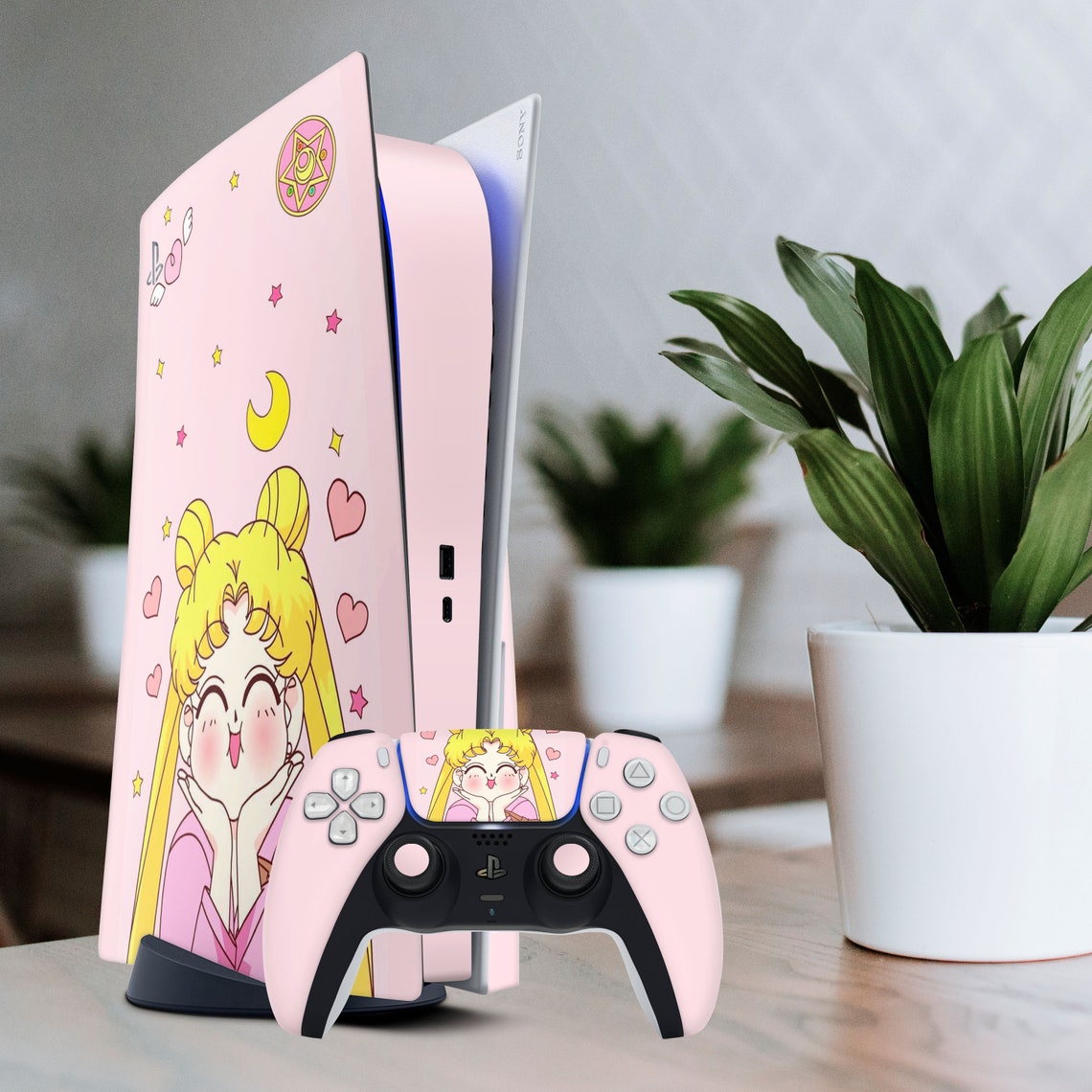 PS4 Skin Pink Pattern Ps4 Pro Slim Fat Vinyl Anime Playstation Console ...