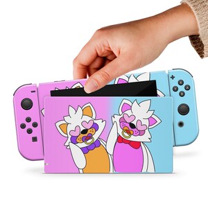 Cartoon Switch Skin Pink Marmor Switch Skin Switch OLED Skin Grün Blau Aufkleber Valentine Aufkleber für Konsole Dock Controller Joy con Skin Cat