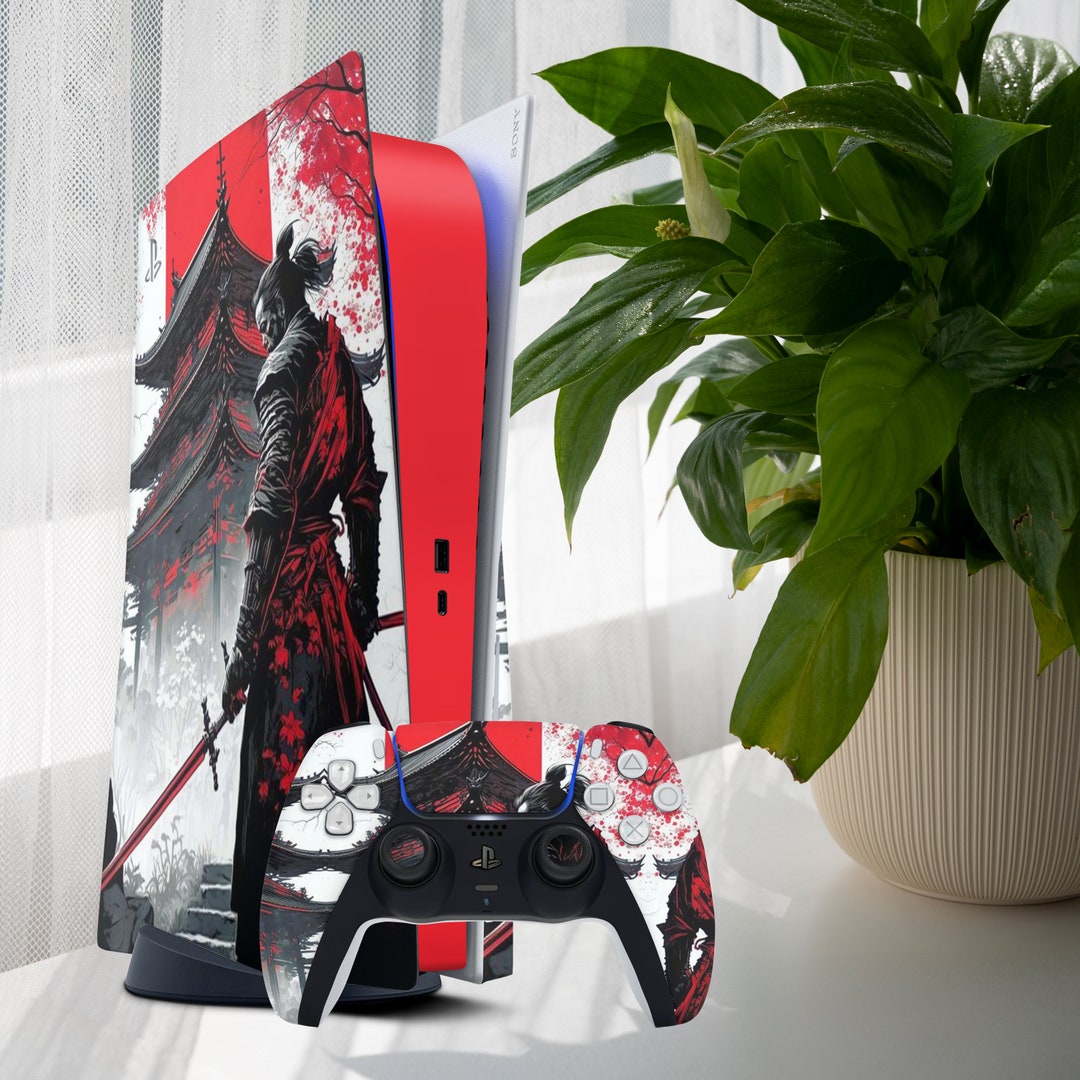 Samurai PS4 Skin Red Pattern Ps4 Pro Slim Fat Vinyl Japan Playstation ...