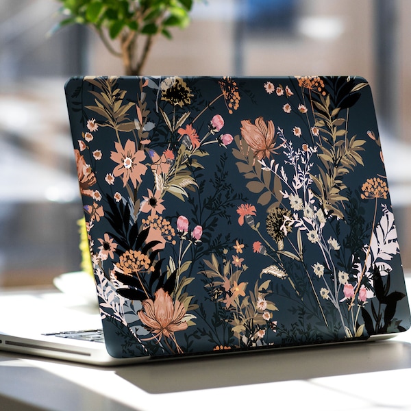 Blue Flowers Skin Name Laptop Vinyl Dell Inspiron HP Pavilion Lenovo ThinkPad Asus Zenbook Acer Swift Decal Full Coverage Skin Sticker Trend