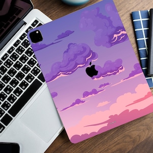 Pegatina cielo nublado para iPad, pegatina morada para iPad Pro 10.2, pegatina para iPad Air 4, pegatina para Air 3, pegatina nubes moradas para iPad Pro 11, pegatina para iPad Pro 12.9 2021, pegatina para iPad Pro