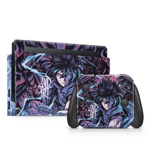 Cartoon Nintendo Switch Skin Cute Anime Nintendo OLED Skin DarkBlue Console Yellow Joycon Vinyl Wrap Premium 3M Vinyl Cute Switch Skin