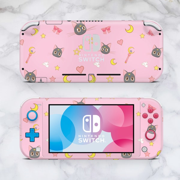 Cat Luna Nintendo Switch Lite Skin Sailor Moon Decal For Game Pink Color Console Custom Anime Pattern Nintendo Lite Nature Lite decal