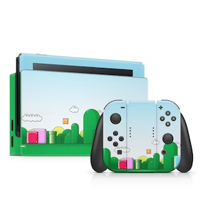 Green Nintendo Skin Cartoon Switch Skin Cute Switch Skin watercolor Sticker Super Bros Switch OLED Skin Dock Controller Joy con Skin