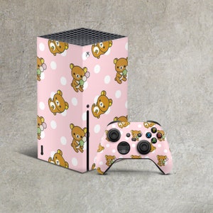 Bären Haut Aufkleber für xbox Serie X, S Feuer Konsole und Controller Cartoon Design Full Wrap Vinyl rosa Muster xbox One S Tier xbox Haut