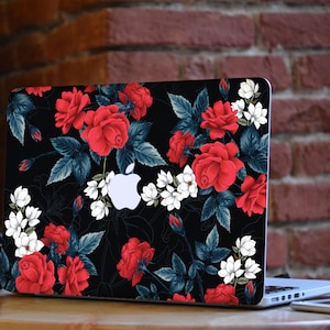 Red Roses MacBook Pro 14 Skin Black MacBook Pro 16 Skin MacBook Air Skin Floral MacBook Pro 13 Skin MacBook Pro 15 Skin MacBook Art Mac 12