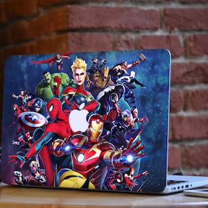 Comic MacBook Skin Blue MacBook Pro 14 16 MacBook Air Skin Heroes MacBook Pro 13 Skin MacBook Pro 15 Decal MacBook Sticker Cute Macbook 12