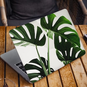 Palm Leaves Skin Laptop White Notebook Vinyl Dell XPS HP Envy Lenovo Asus Vivobook Acer Spin Decal Full Coverage Skin Tropical Cute Nature