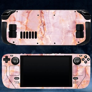 Pink Marble Steam Deck Oled Valve Skins Vinyl Sticker Purole Opal Design Premium Skin Watercolor Steam Deck Skin