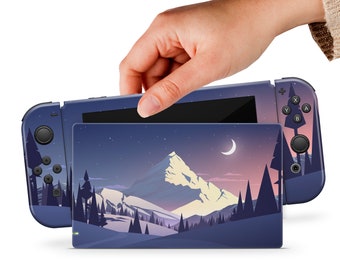 Landscape Winter Nintendo Switch Skin Decal para consola Joy-Con y Dock Nature Nintendo OLED Skin Mountains Switch Skin OLED