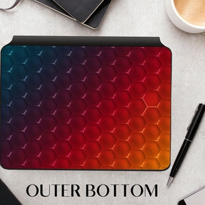 Red Pattern iPad 11&quot; Gen 2/3 Magic Keyboard Vinyl Skin Carbon Hexagon Smart Keyboard iPad Pro 12.9&quot; Gen 4/5 Decal iPad 2021 Keyboard Sticker