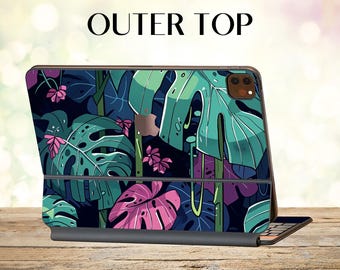 Pegatinas para teclado mágico con diseño floral para iPad, pegatinas para teclado mágico con diseño de hojas de palmera para iPad Pro de 12,9 pulgadas, pegatinas personalizadas para iPad Pro de 11 pulgadas